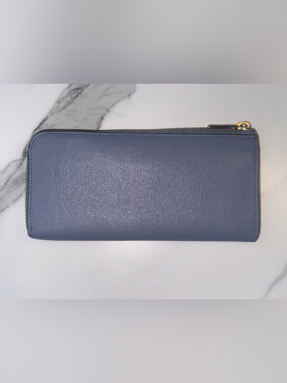 Furla Periwinkle Saffiano Three-Quarter Zip Wallet - Picture 2 of 11